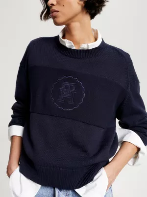 Suéter Relaxed Fit com Estampa Monograma TH