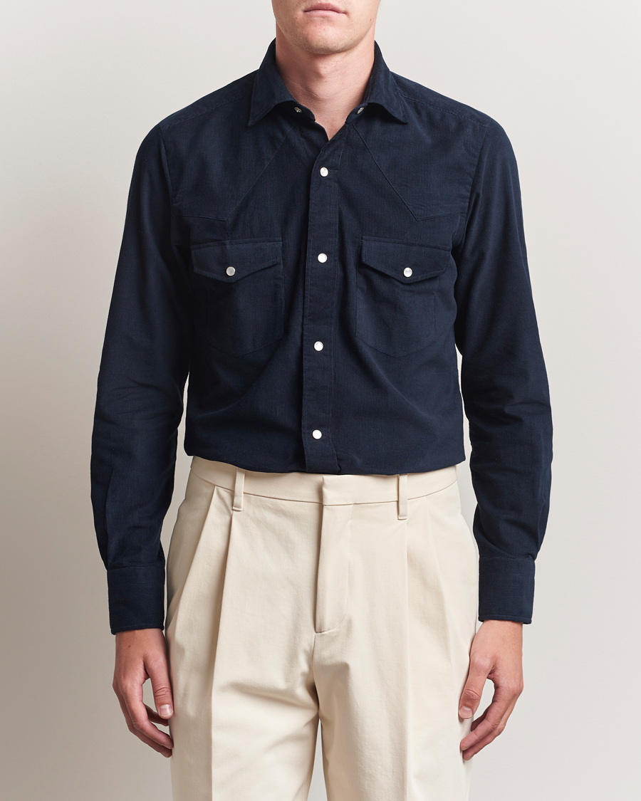100Hands Western Cord Shirt Navy