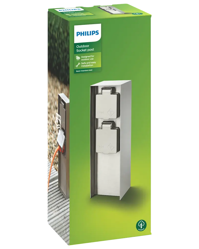 PHILIPS myGarden Strømforsyning 2 udtag ude - Inox