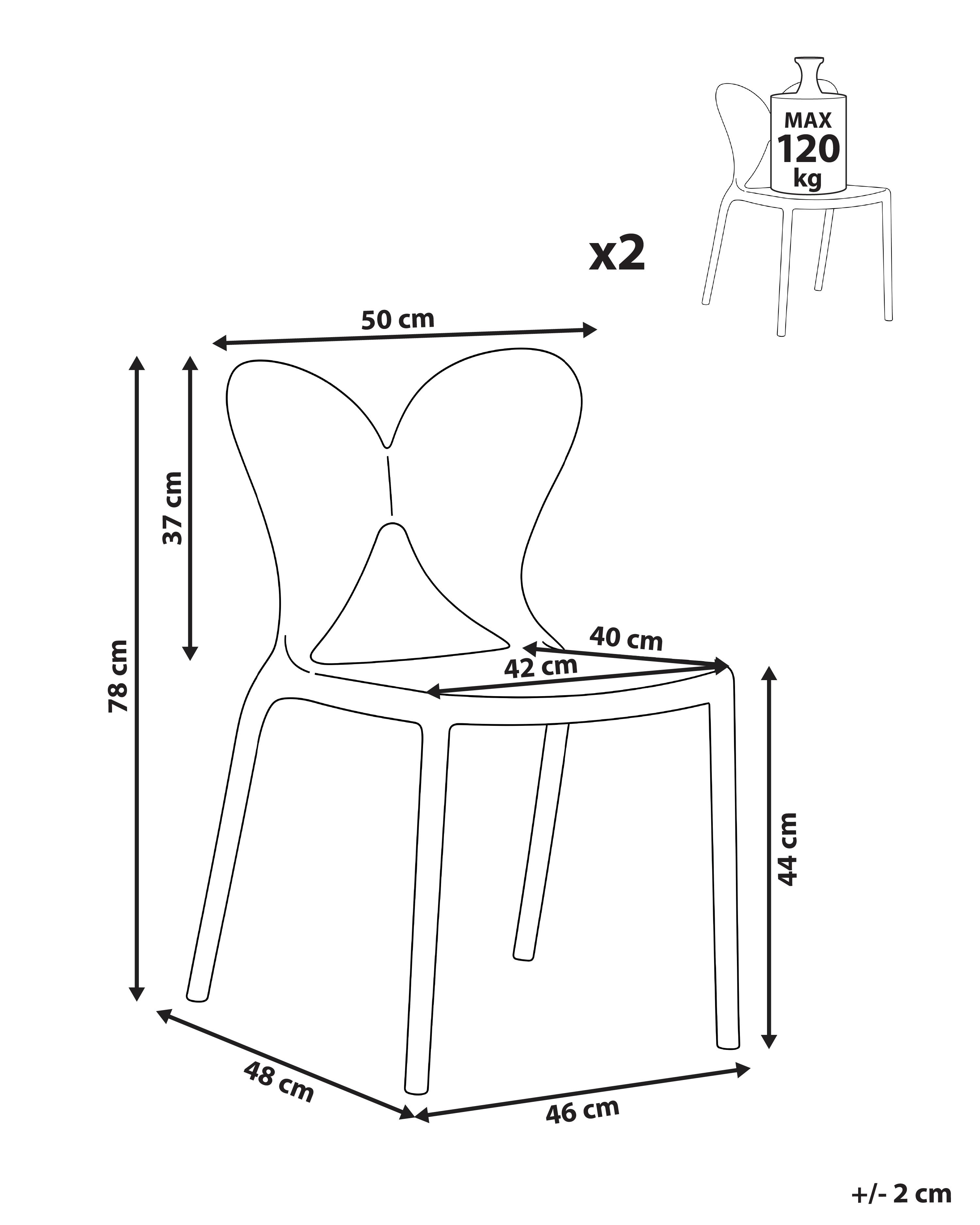 Set van 2 tuinstoelen LARISSA stapelbaar Geel