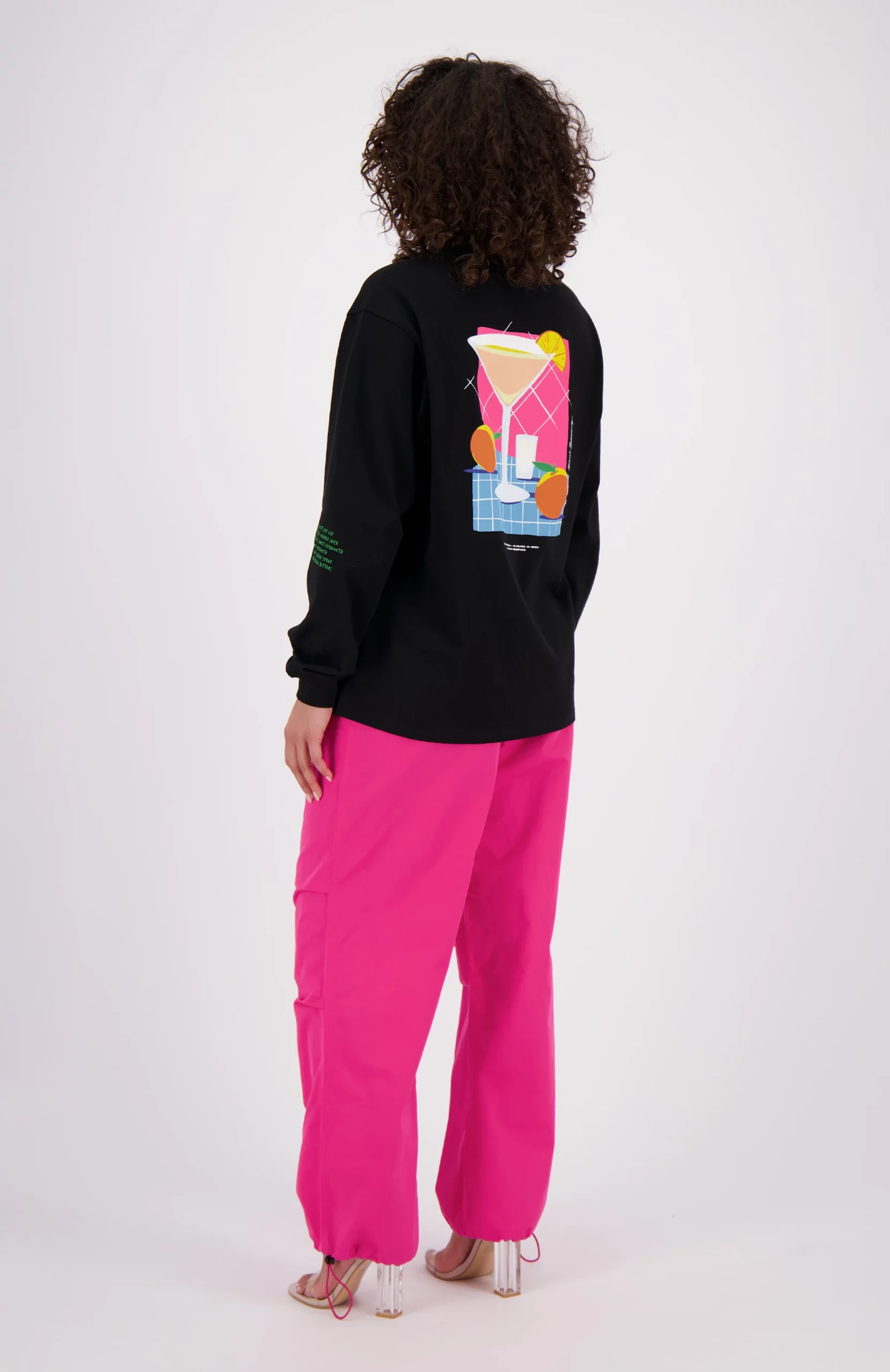 Black Bananas Parachute Broek Dames Roze