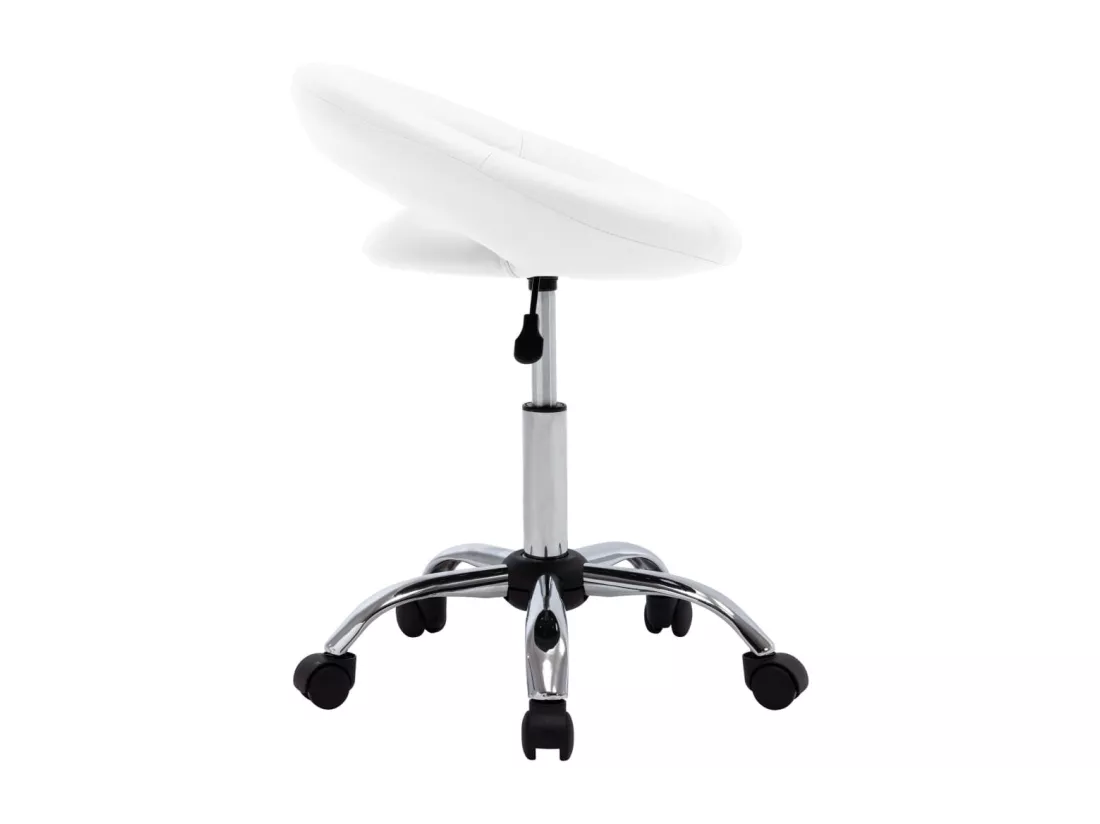 Chaise de travail roulante Blanc Similicuir