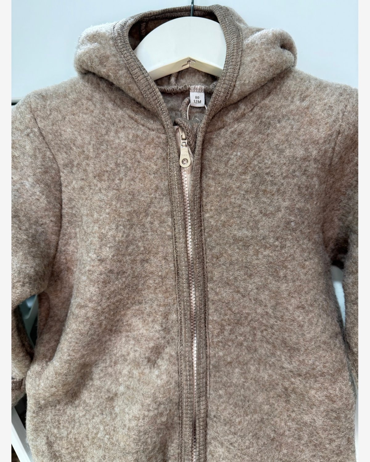 Ulldress i ullfleece – Varm, 100% Merino | Pram Suit Ears Wool Fleece