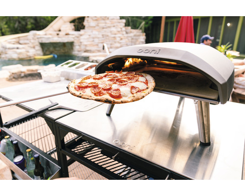 Ooni Koda 16 Gas Pizza Oven 63 x 58 cm RVS Zilver/Zwart L-vormige Vlam Gebruiksvriendelijk en Directe Gasontsteking