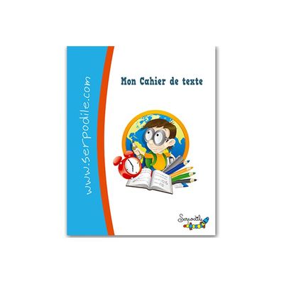 Serpodile - Cahier de texte - reliure à spirale - 170 x 220 mm - 50 feuilles / 100 pages