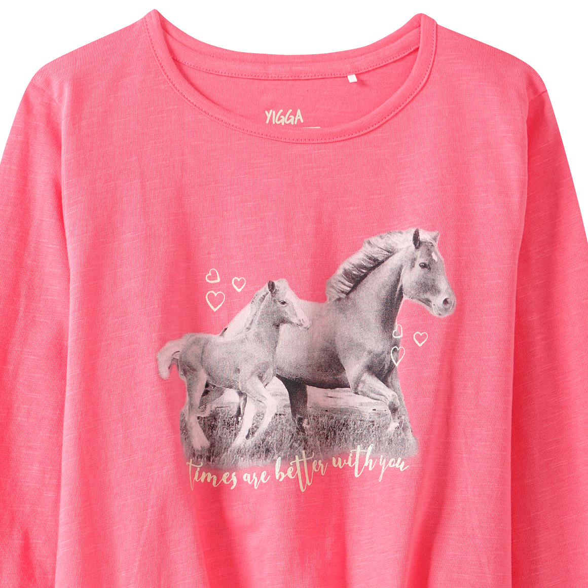 Yigga Mädchen Langarmshirt mit Knoten-Detail pink