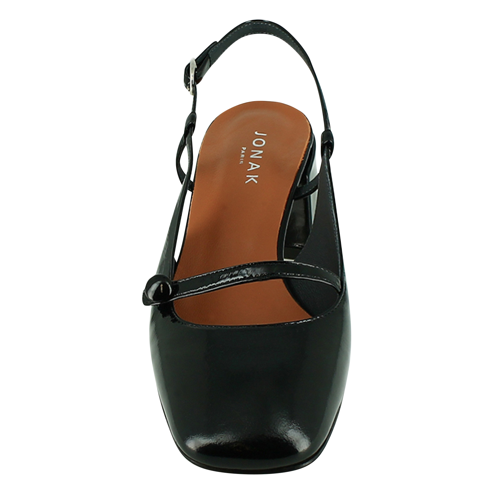 DARIO - Babies slingback à talons en cuir verni | Noir