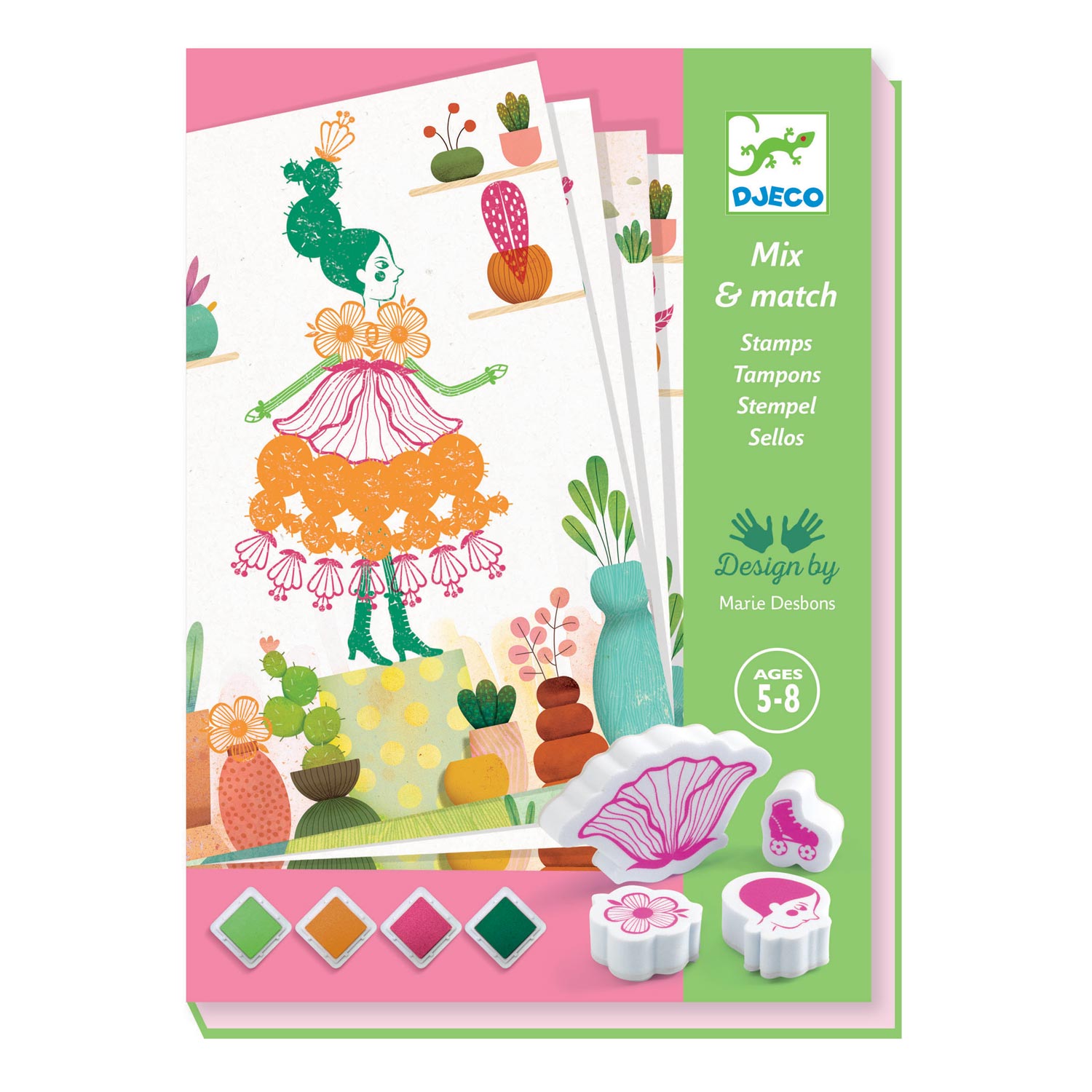 Djeco Mix en Match Bloemenmeisje Stempels