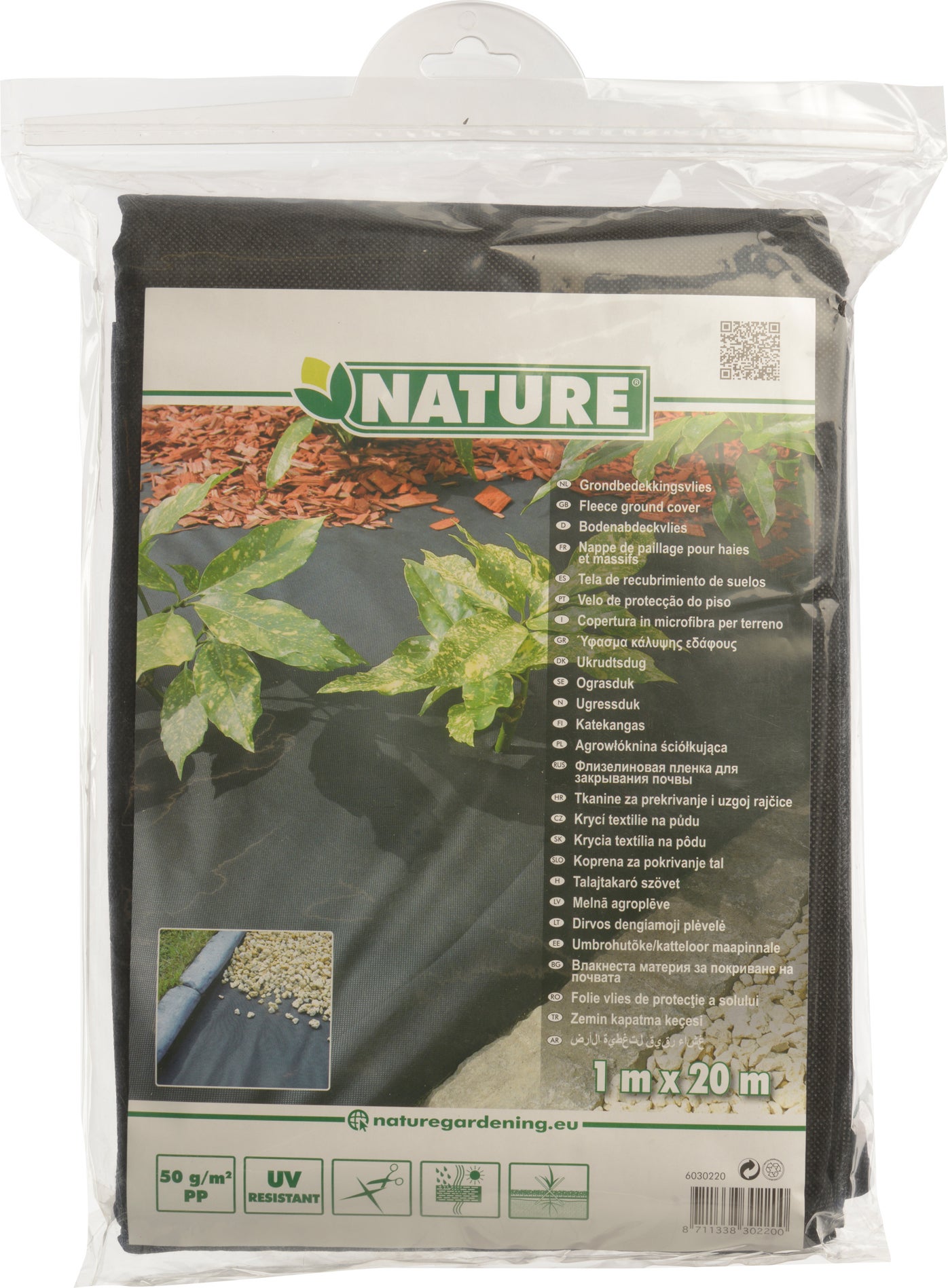 Nature grondbedekkingsvlies 1 x 20m 50 g/m² zwart