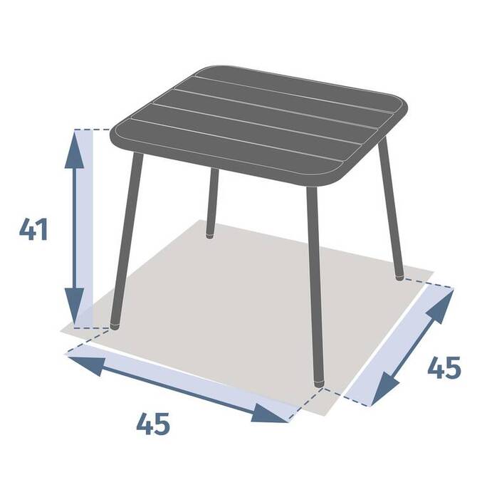 Table basse de jardin carré PHUKET Argile