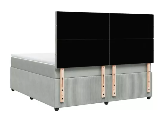 Sommier à lattes de lit et matelas Gris clair 180x200cm Velours