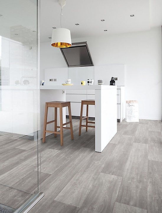 Revêtement sol PVC Texline Hudson Pearl effet bois marron 4m (vendu au m²)