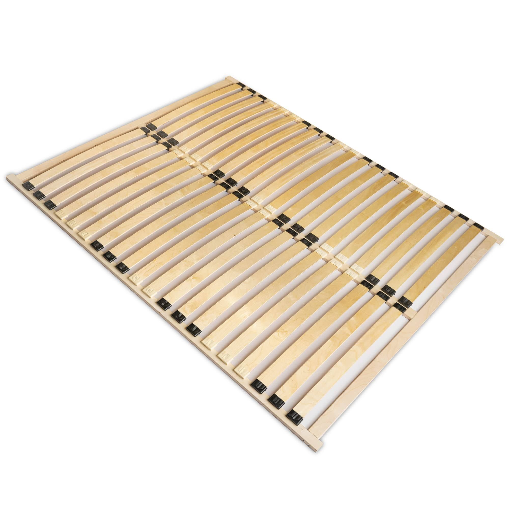 WOODRAM Lattenrost Basic-Frame DUAL 140x200cm für Bett I Hochwertiger Bettgestell 40 Gebogene Birken I Lattenroste Holzlatten Klappbar Bestimmt für
