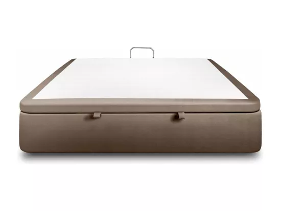 Sommier Coffre Velours Taupe 140x200 H39cm