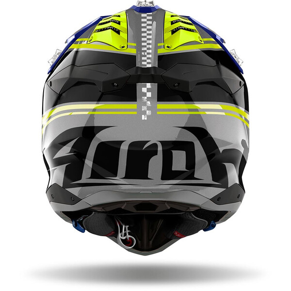 Airoh - Casque Aviator 3 Hima Gris / Noir / Bleu / Jaune fluo / Brillant
