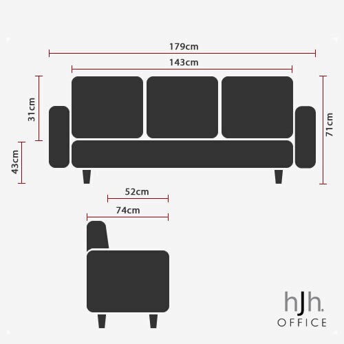 Lounge Sofa CURACAO Kunstleder mit Armlehnen hjh OFFICE