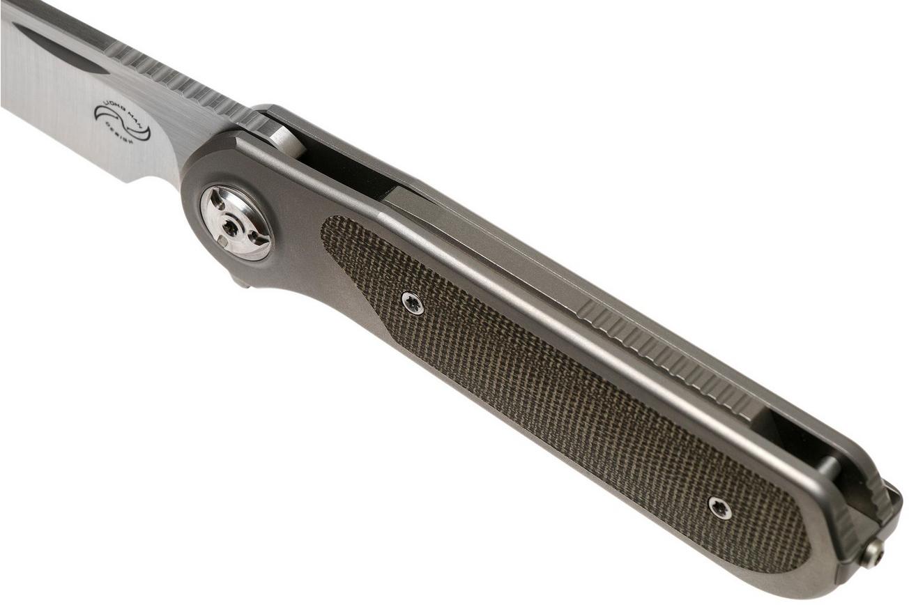 Liong Mah Zulu Green Canvas Micarta zakmes