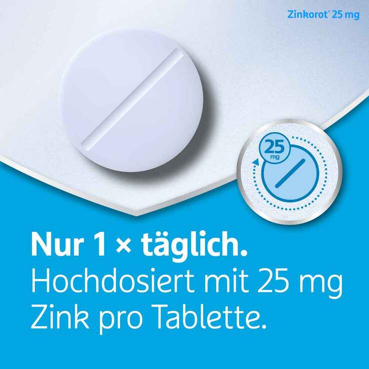 Zinkorot 25 mg hochdosierte Zink Tabletten, 100 St