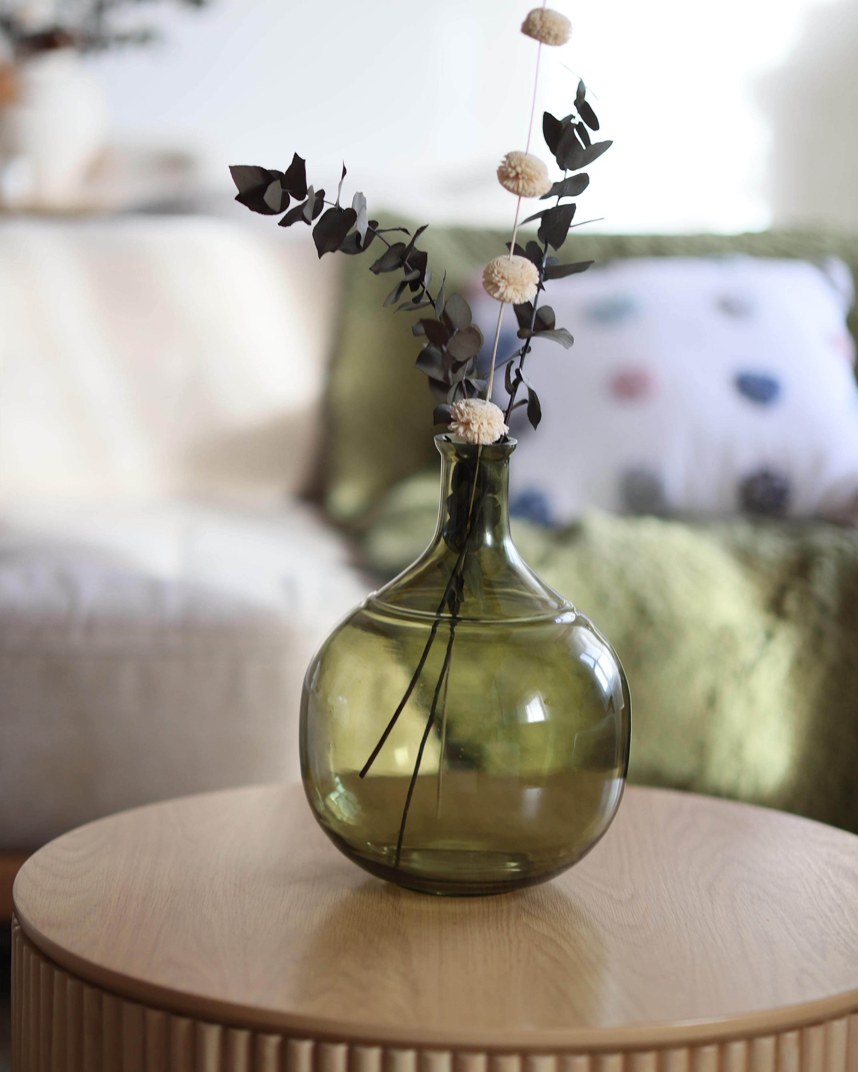 Bloemenvaas ACHAAR Glas 34 cm Olijfgroen