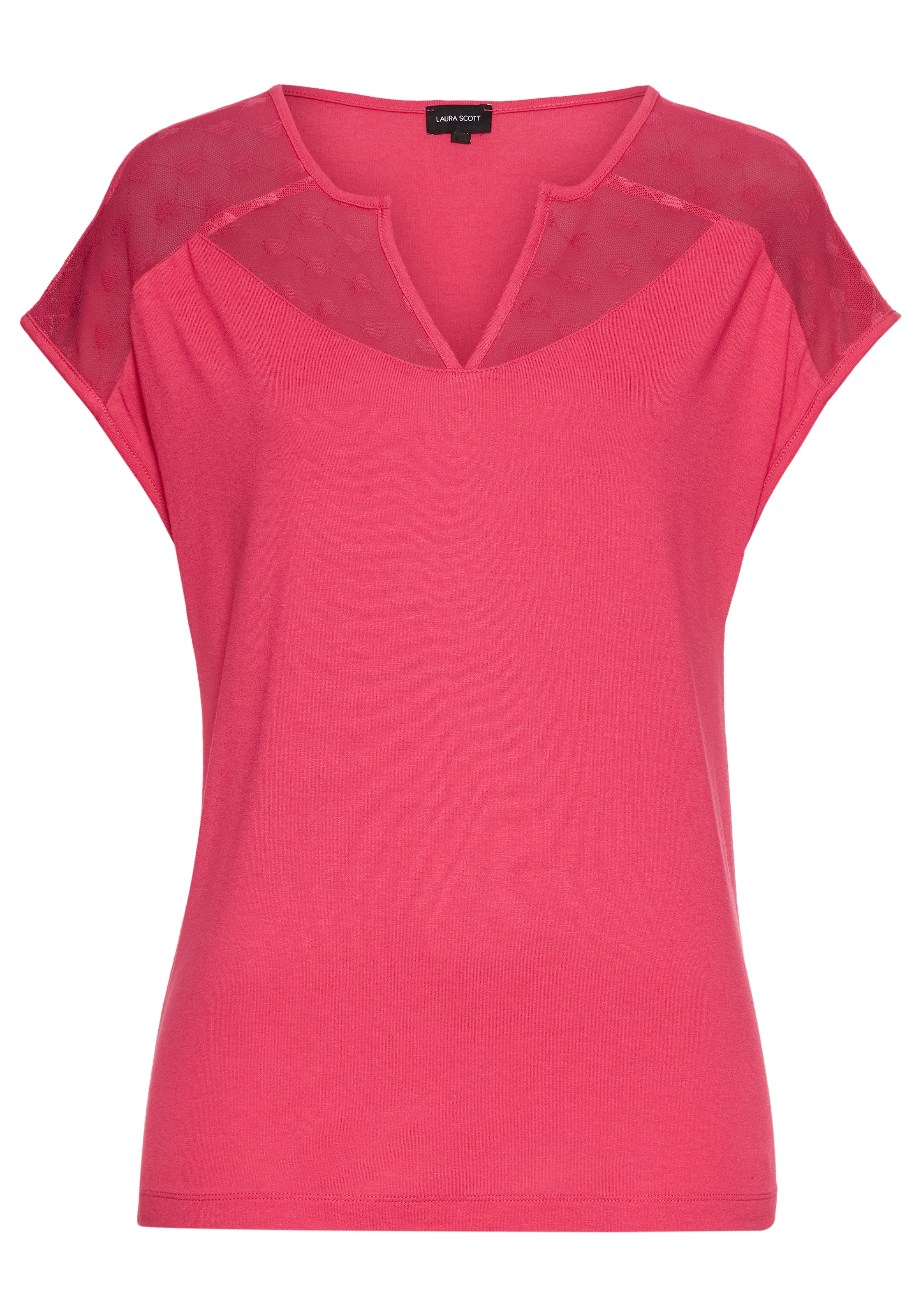 Laura Scott Spitzenshirt , mit hübschem Mesheinsatz