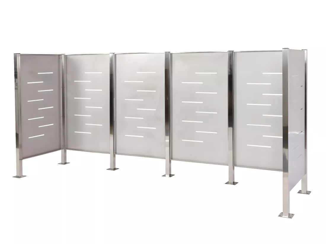 Clôture pour poubelles MCW-J55, inox