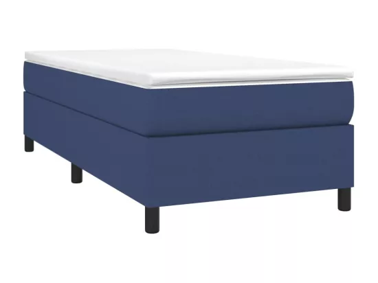 Sommier à lattes de lit Bleu 100x200 cm Tissu