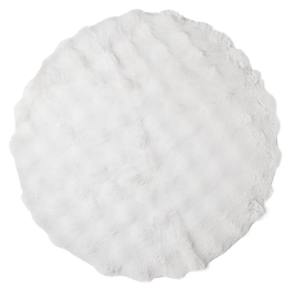 Tapis fausse fourrure rond relief bulle Ø90cm - 3 modèles