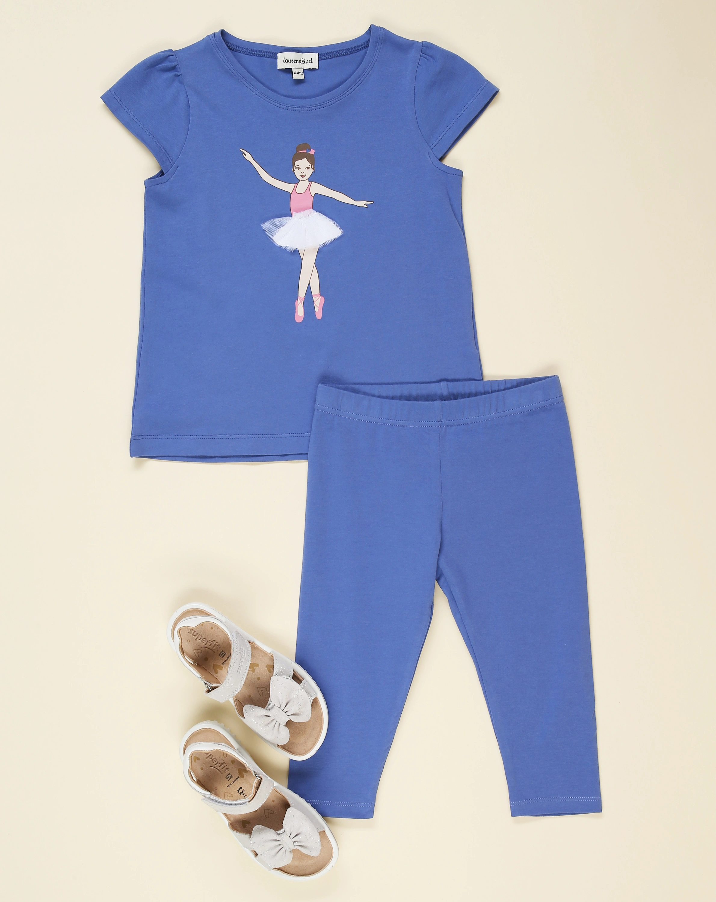 Capri-Leggings LYNFORD mit Glitzer-Schmetterling in blau