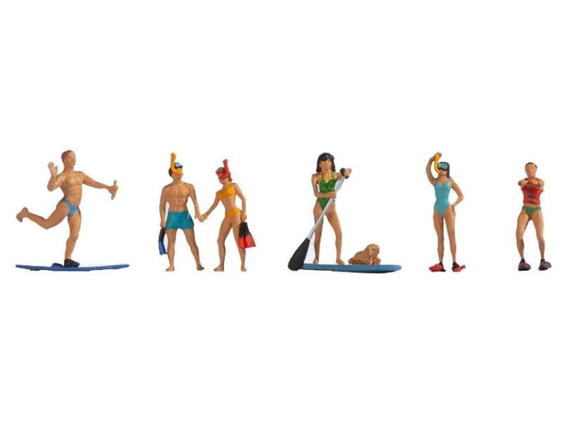 NOCH Figuren Wassersportler 6 Stück, H0 Wassersportler Figuren für H0 Modelleisenbahnen