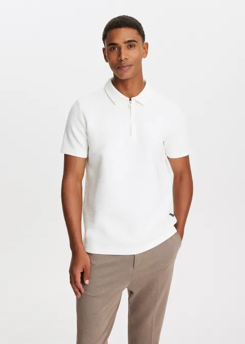 Polo half zip off-white (WIT.O)