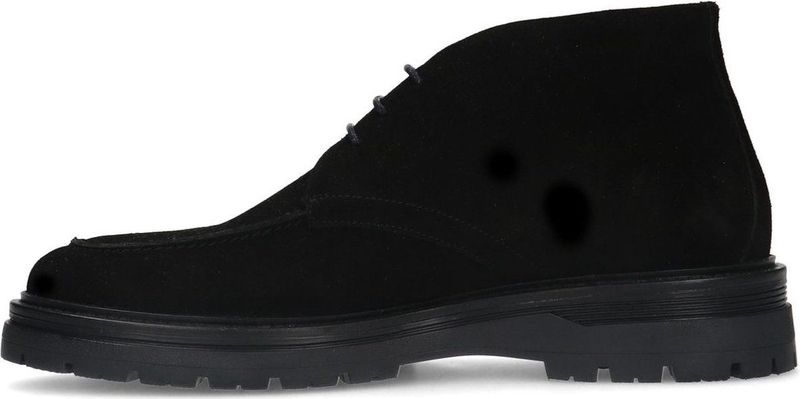 Manfield - Heren - Zwarte Veterboots - Suède - Vetersluiting - Hoge Zool