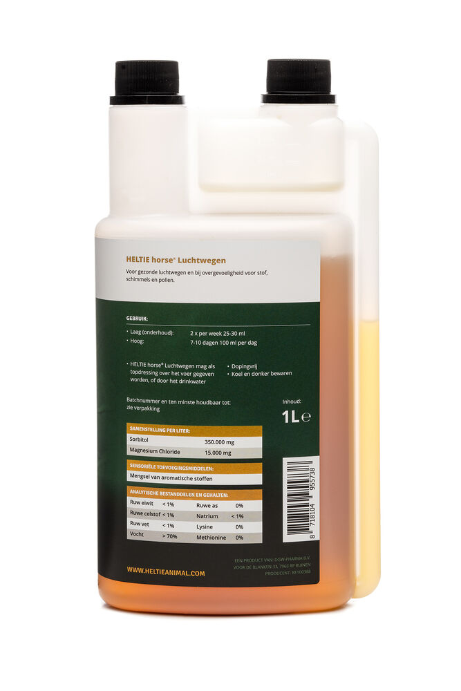 Heltie Horse Luchtwegen - Supplement - 1 Liter - Flacon