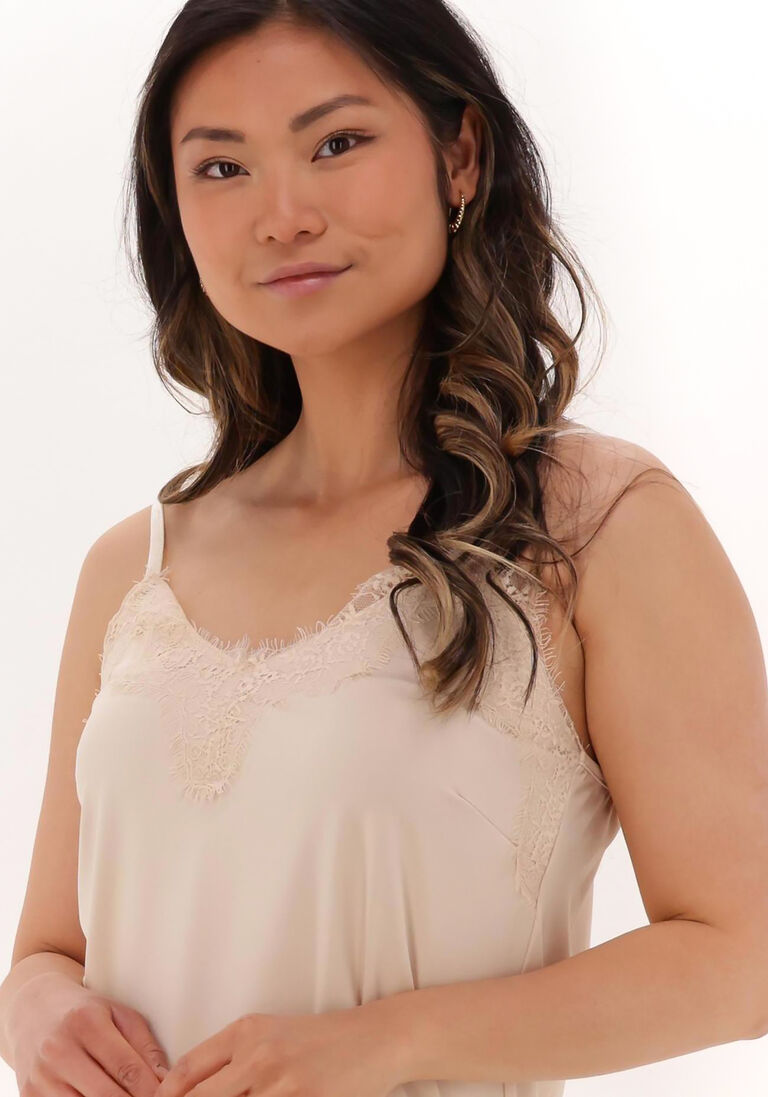 CC HEART beige cc heart mini jurk lace slipdress