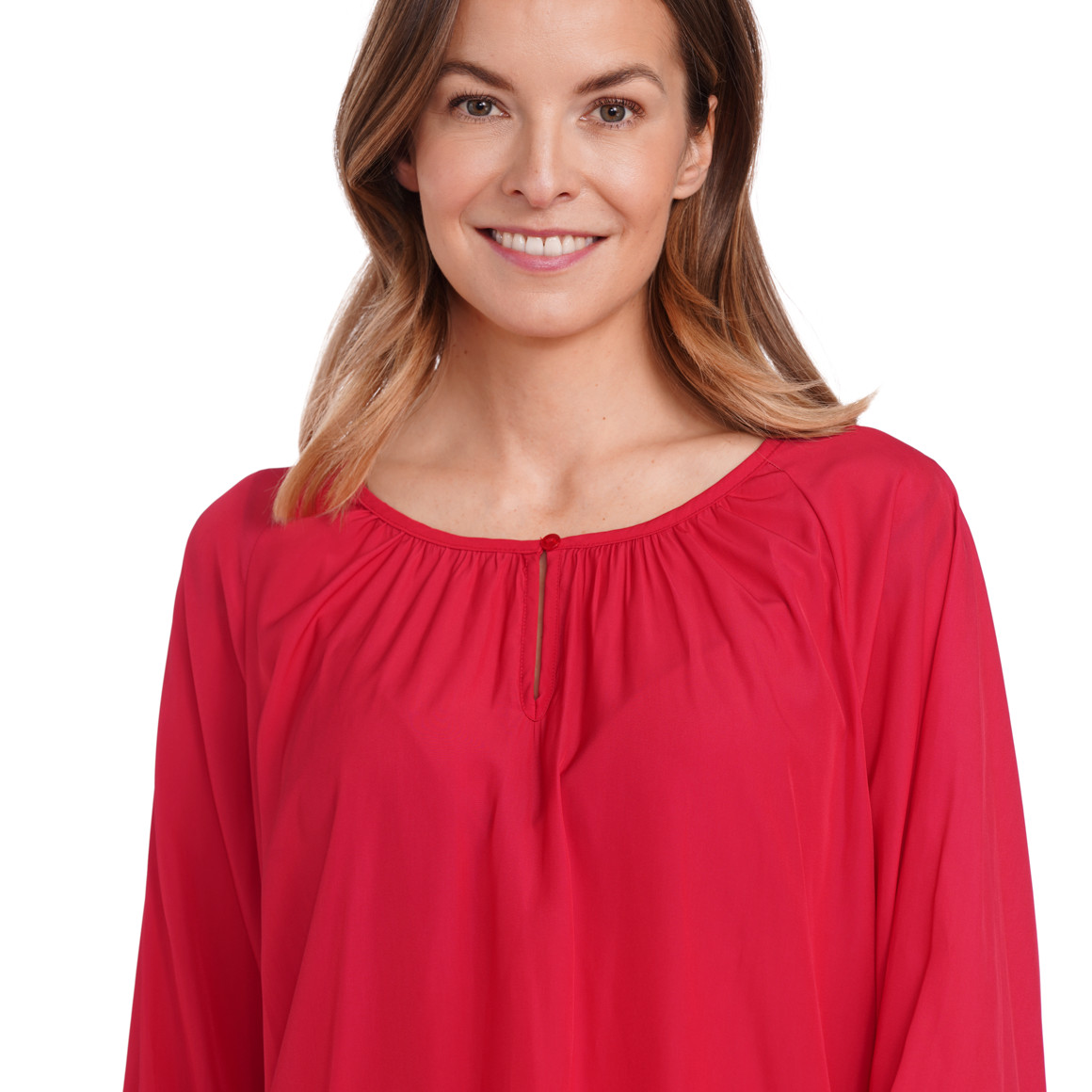 Gina Benotti Damen Bluse in Unifarben rot