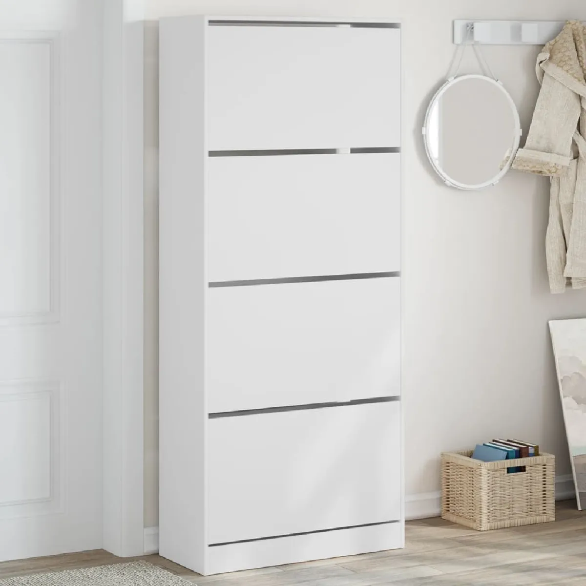 VIDAXL Armoire à chaussures blanc