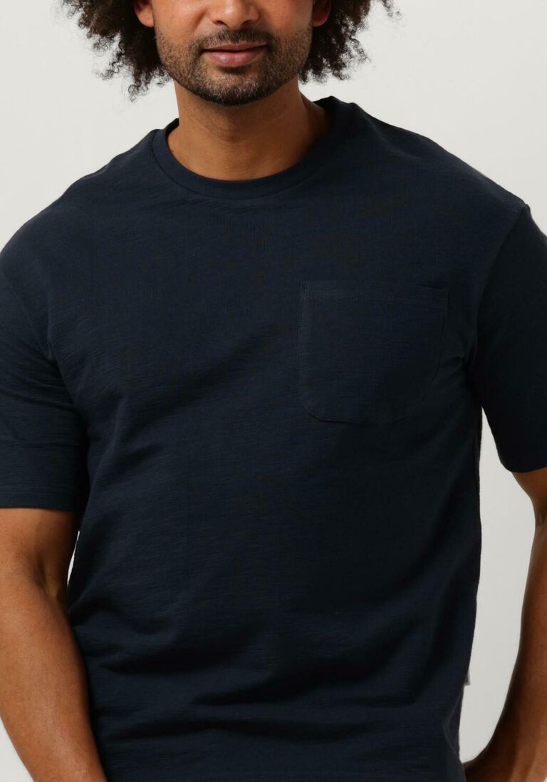 SELECTED HOMME donkerblauwe selected homme t-shirt slhloossaul slub ss o-neck tee