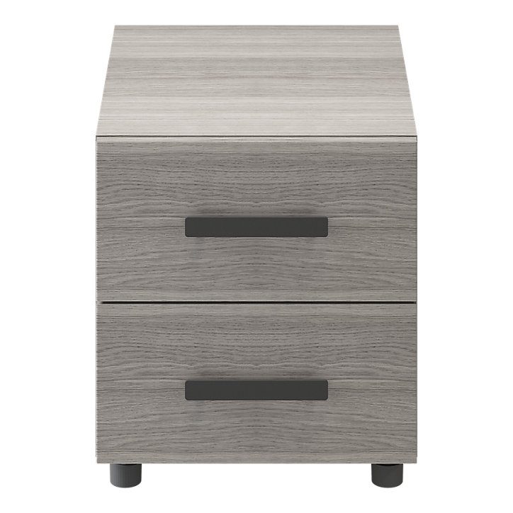 Table de chevet sur pieds effet chêne grisé 2 tiroirs GoodHome Atomia H. 42,5 x L. 37,5 x P. 45 cm