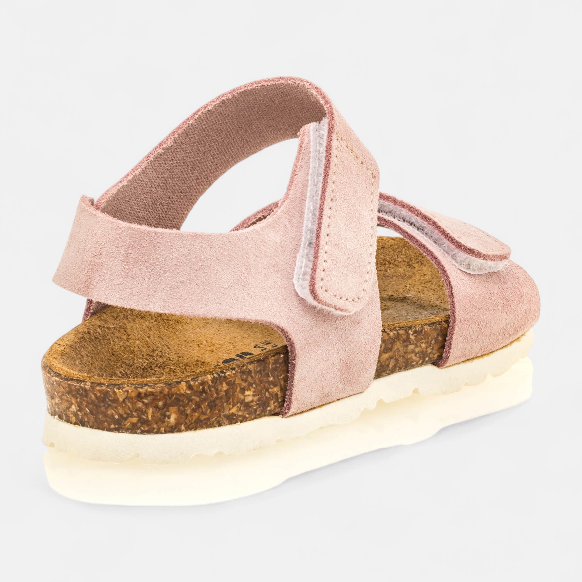 Mules semelle liège Fille en cuir rose