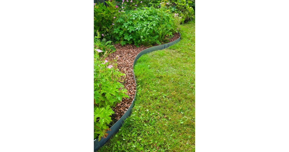 NatureBorderrand van verzinkt staal begrenzing  (Grijs, 3x H 10,2 x 91,4 cm, Incl. 4x grondpennen)
