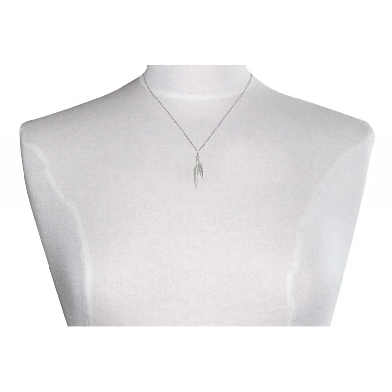 Collier Deux Plumes d'Argent