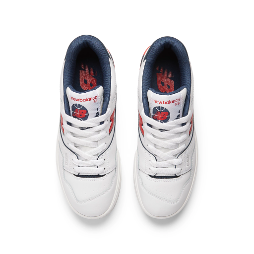 New Balance 550 Kids Sneakers, White/True Red, 32
