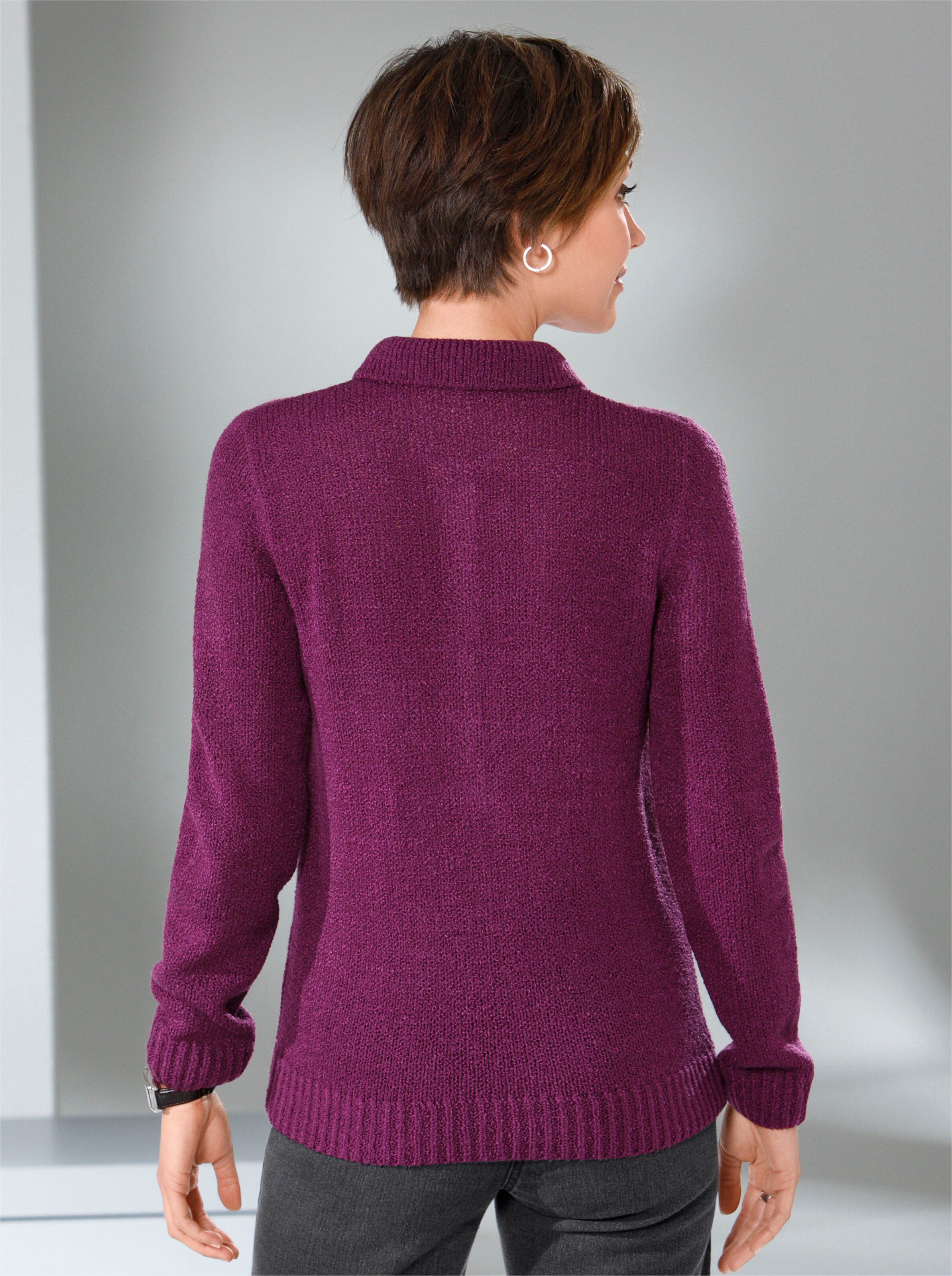 Polopullover in brombeer