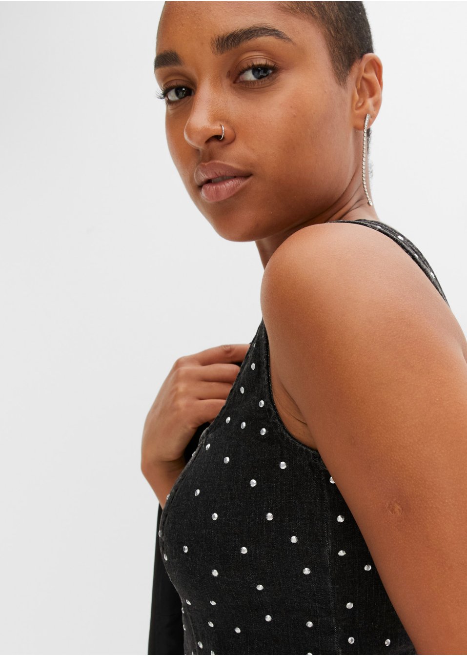 Top en jean avec rivets