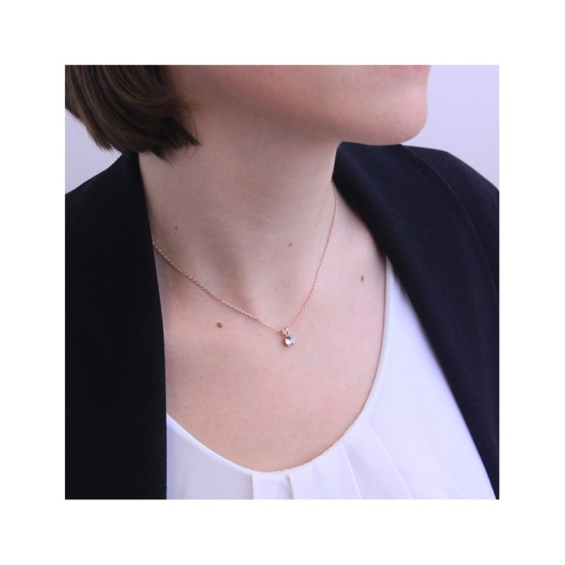 Pendentif Vernice Stone - Or Rosé et Cristal