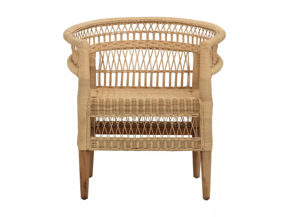 Fauteuil en rotin naturel avec accoudoirs - Medan