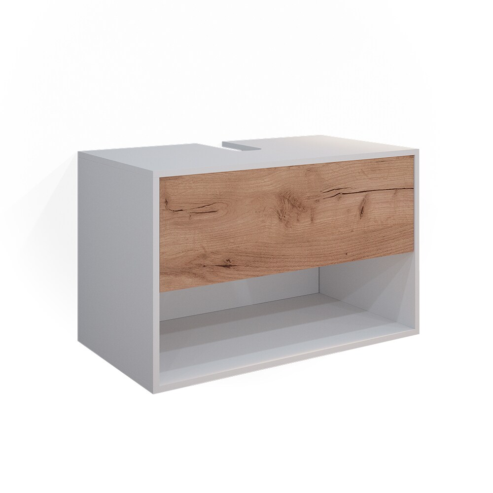Vicco Waschtischunterschrank Waschbeckenunterschrank Badschrank Kate Weiß Eiche Badmöbel