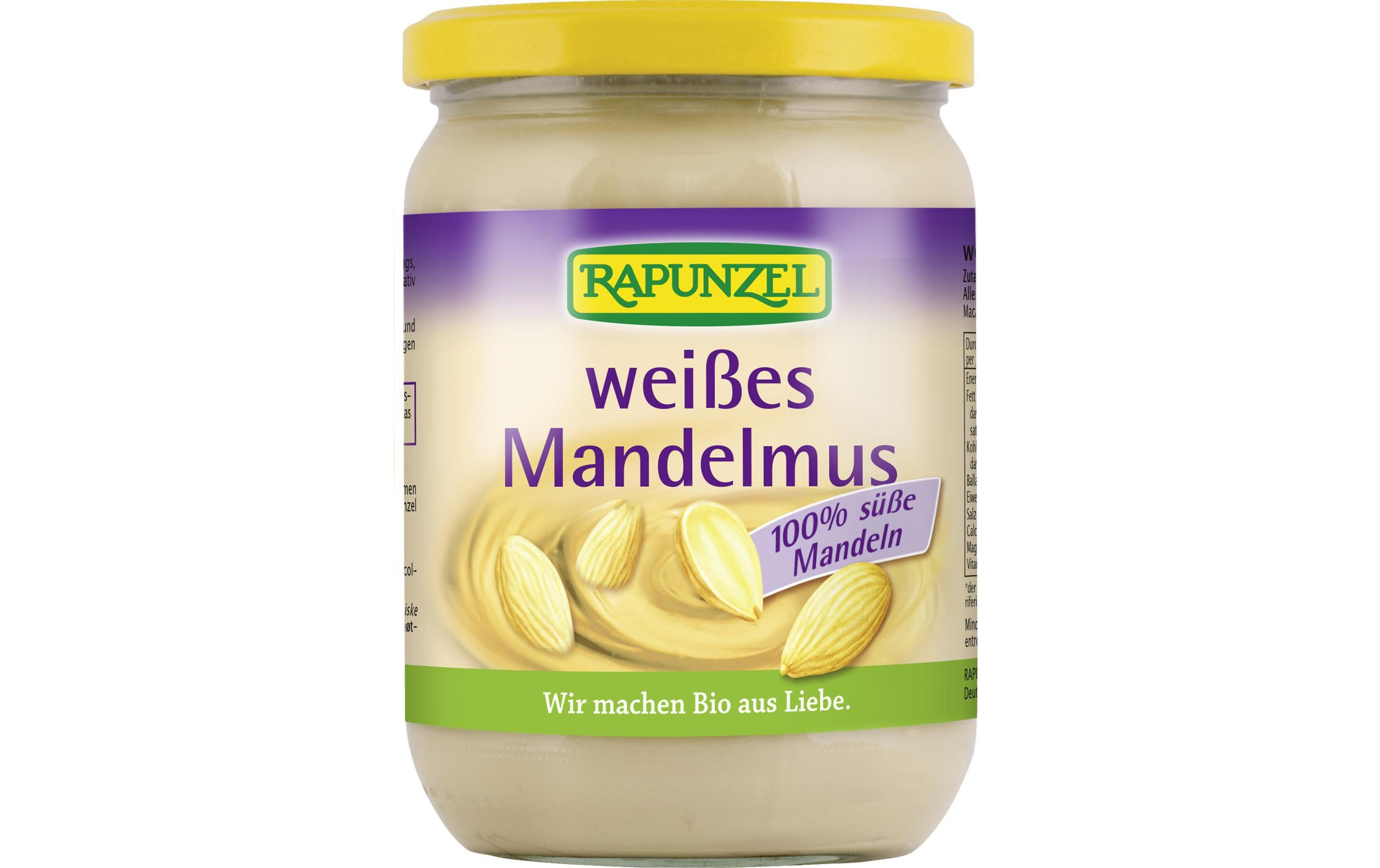 Glas Bio Mandelmus weiss 500 gWeisses Bio Mandelmus