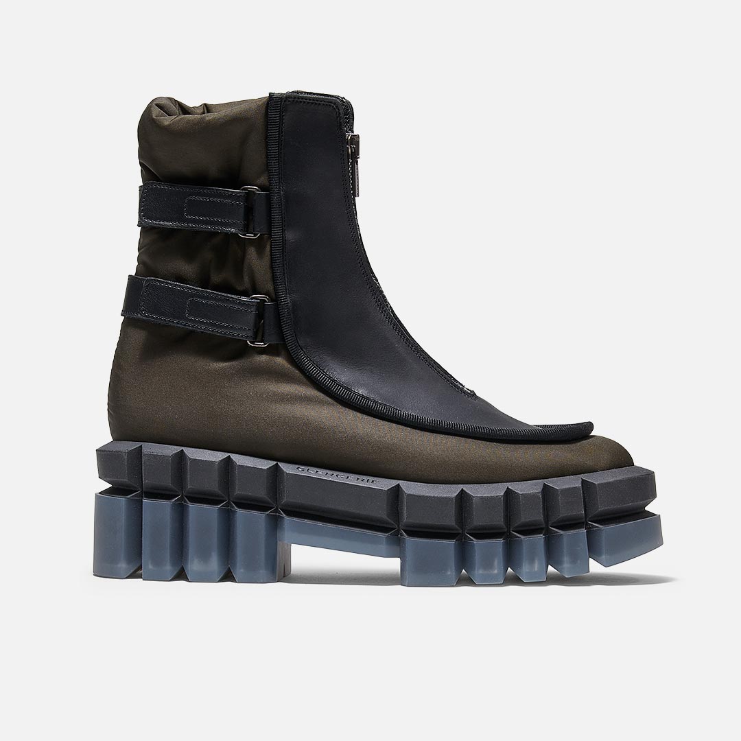 ANKLE BOOTS - GONG ankle boots, fabric moss green || OUTLET