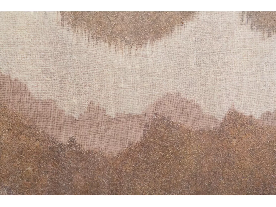 Tableau Mural Artisanal sur Toile - Design Abstrait Cimes de Montagnes - Cadre en Bois de Pin - 80 x 3,7 x 100 cm