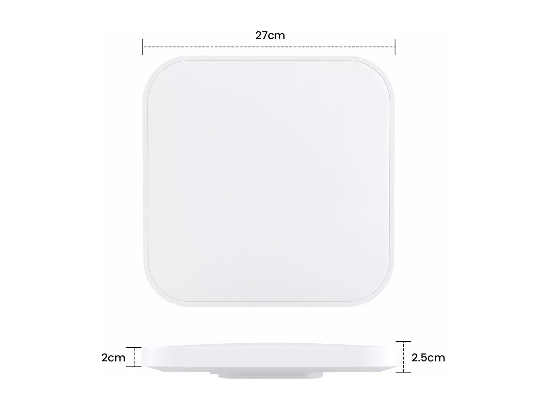 NETTLIFE Plafonnier LED chambre plat 27cm lampe cuisine blanc chaud IP44 salle de bain couloir carré 19W